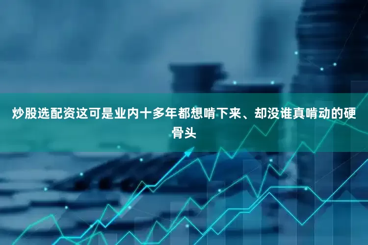 炒股选配资这可是业内十多年都想啃下来、却没谁真啃动的硬骨头